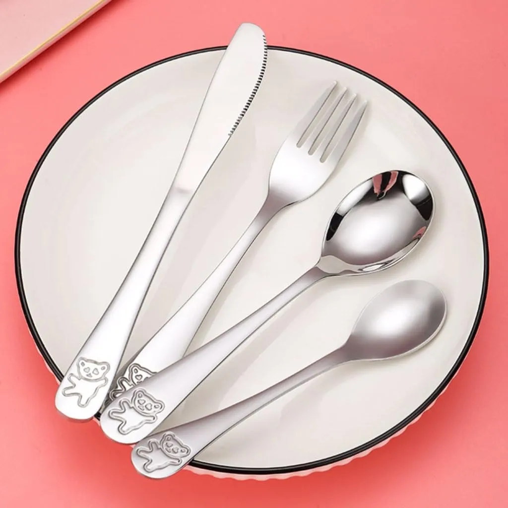 PEKJI Travel Portable Flatware Silverware Set Cute Knife Fork Spoon Tableware Stainless Steel Kitchen Cutlery Set Reusable