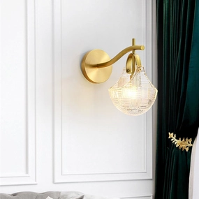 Personality Handbag Shape Glass Wall Lamp Scallop Aisle Study Wall Lamps Light Bedside Copper Wall Sconces,Chandelier Ceiling Light Fixture