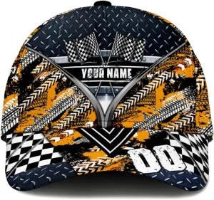 Personalized Car Racing Flag Baseball Cap, Racing Hat, Sports Racing Hats Racing Lover Caps Adjustable Hats for Men Women