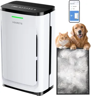 Pet Air Purifier for Home Large Room up to 3000 sq ft, 7-Stage Filter, Air Negative Ion Generator, HEPA Air Cleaner for Pet Hair Dander Odor Allergies, Air Quality Monitor, Pet Lock, WiFi, Zero Ozone
