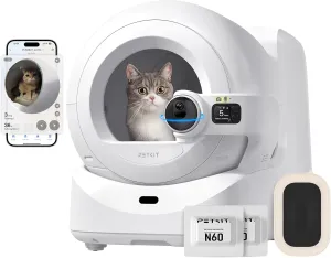 PETKIT 2025 New Purobot Ultra Automatic Waste Packing Self-Cleaning Cat Litter Box with AI Camera, 5G WiFi Phone App Control, True Hands-Free Auto Scooping, Anti-Pinch Sensor, Pet Facial Recognition