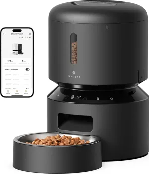 PETLIBRO Automatic Cat Feeder, 5G WiFi Automatic Pet Feeder with Freshness Preservation, 3L Timed Cat Feeders for Dry Food, Up to 48 Portions 10 Meals Per Day, Granary Pet Feeder for Cat/Dog, Black