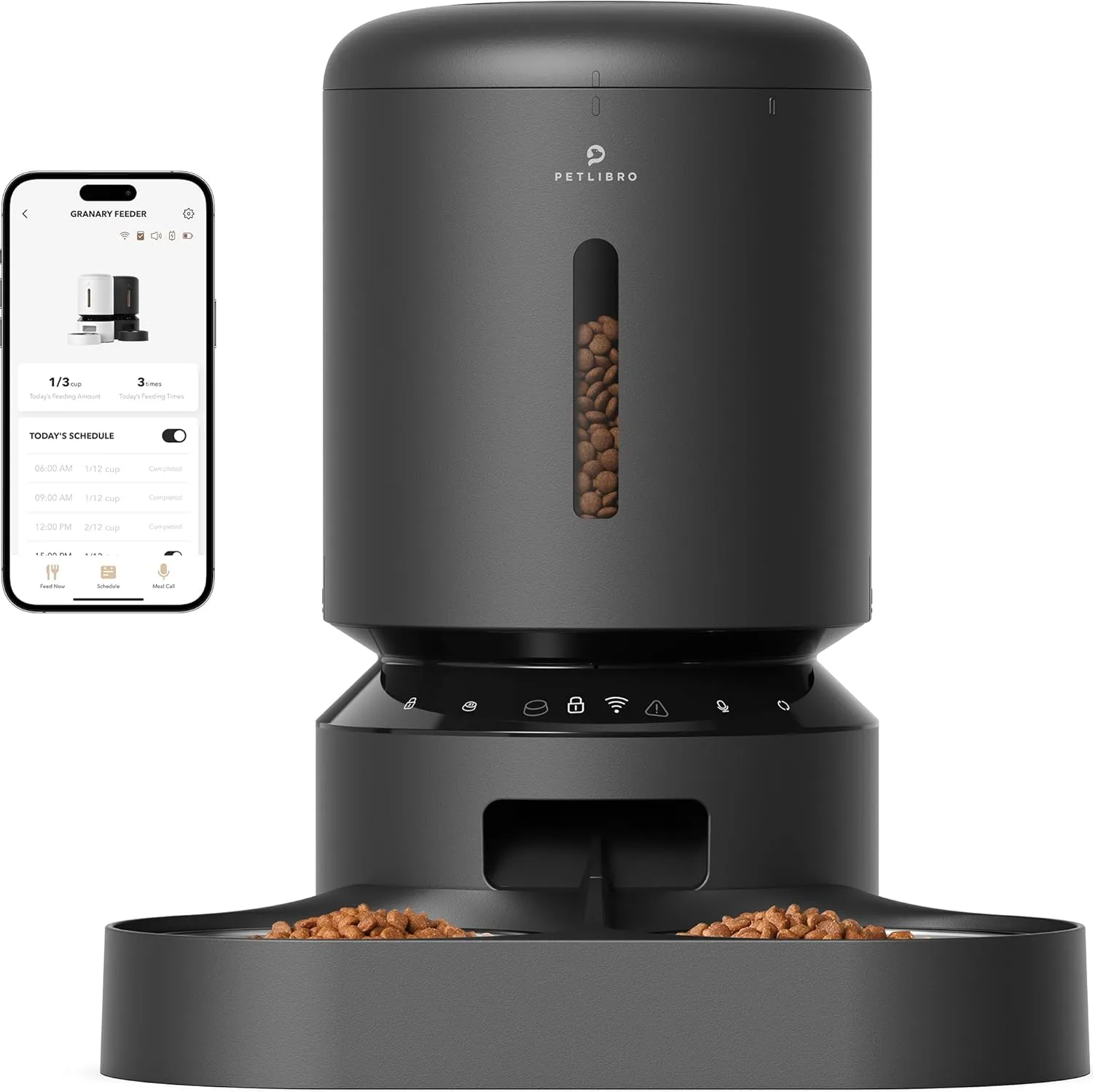 PETLIBRO Automatic Cat Feeder for 2Cats, 5L Timed Dual Dog Food Dispenser, 5G WiFi Pet Feeder with APP Remote Feeding, 1-10 Meals/Day, 10s Meal Call, Double Trays