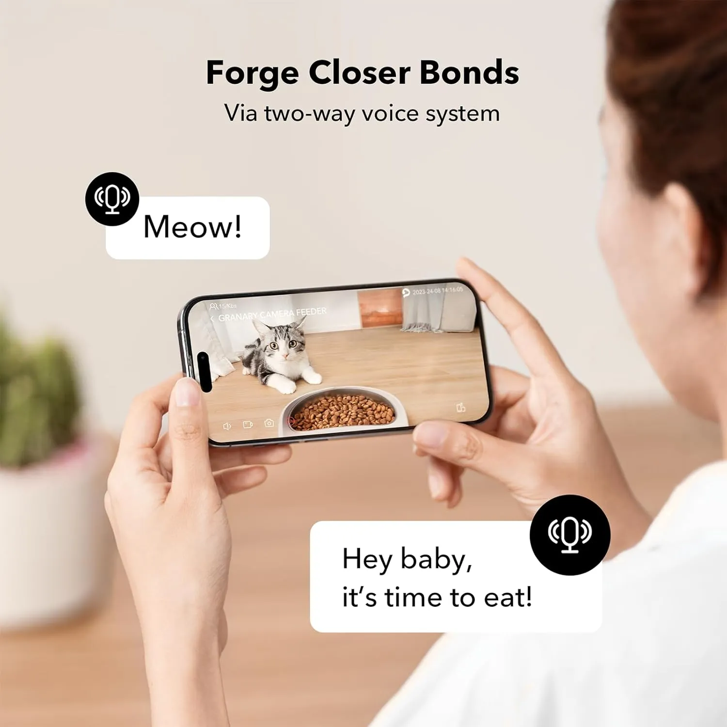 PETLIBRO Automatic Cat Feeder with Camera, 1080P HD Video with Night Vision, 5G WiFi Pet Feeder with 2-Way Audio, Low Food & Blockage Sensor, Motion & Sound Alerts for Cat & Dog Single Tray