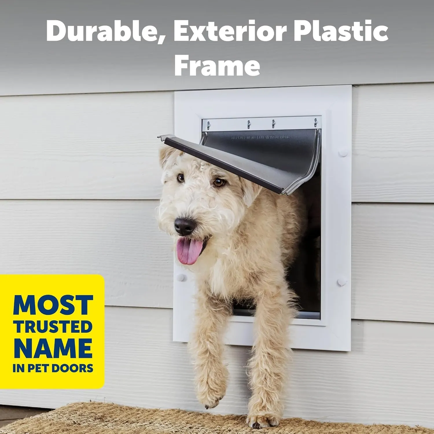 PetSafe Never Rust Wall Entry Pet Door - Telescoping Frame - Insulates Better Than Metal, Energy Efficient - Interior & Exterior Walls, Weatherproof, Easy to Install & Clean (White - Medium)
