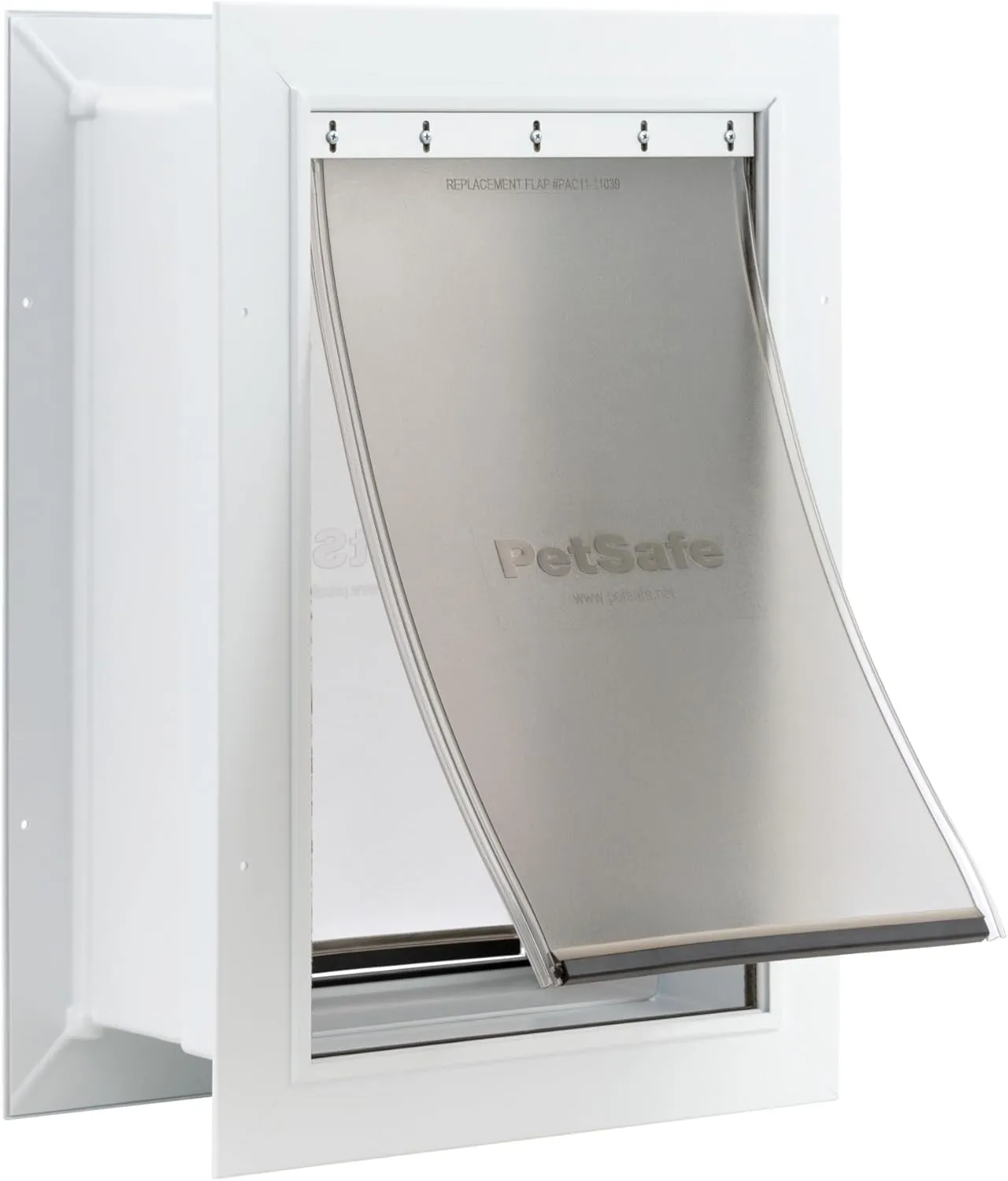 PetSafe Never Rust Wall Entry Pet Door - Telescoping Frame - Insulates Better Than Metal, Energy Efficient - Interior & Exterior Walls, Weatherproof, Easy to Install & Clean (White - Medium)
