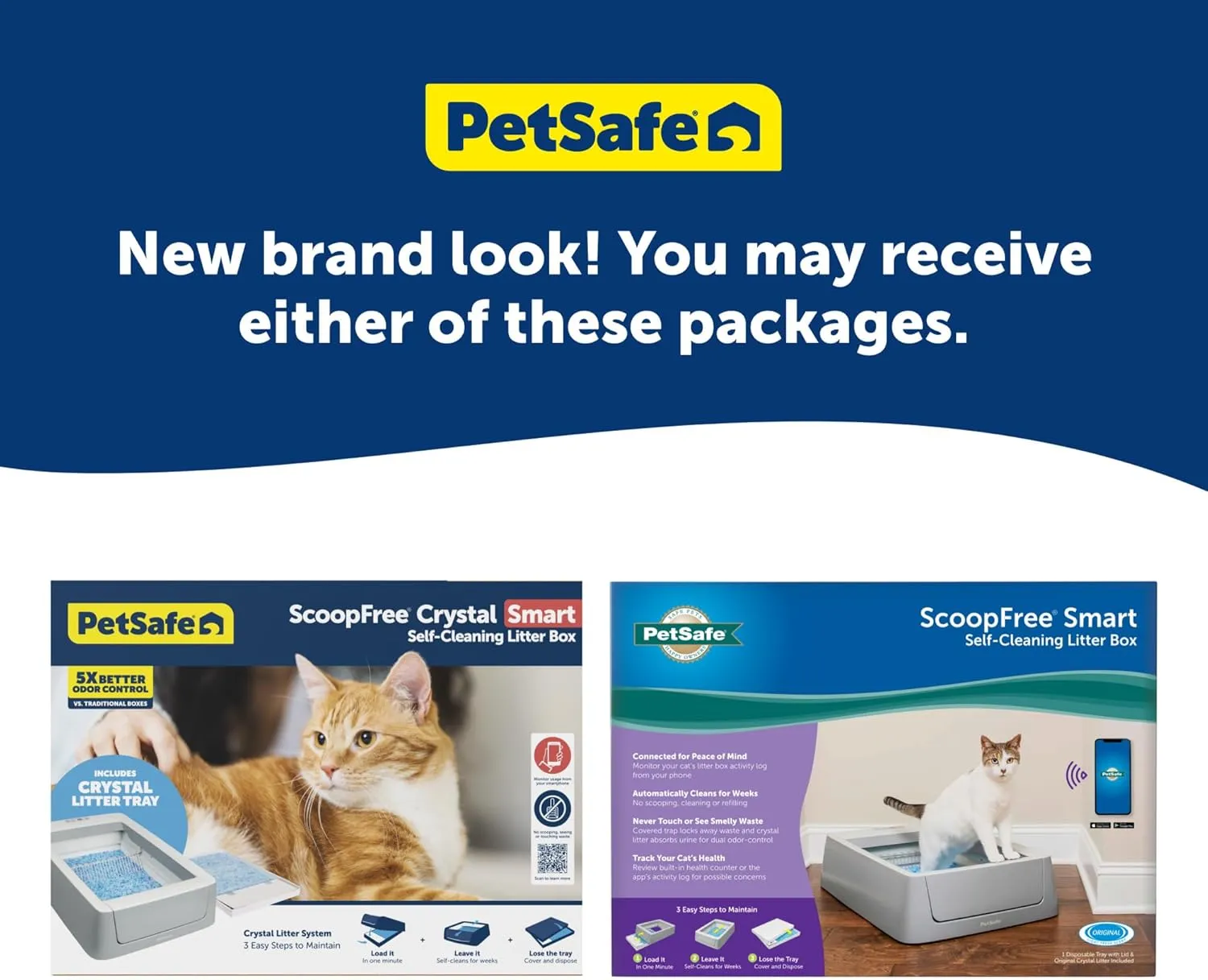 PetSafe ScoopFree Crystal Smart Self-Cleaning Cat Litter Box - WiFi & App Enabled - Hands-Free Cleanup With Disposable Crystal Trays - Less Tracking, Superior Odor Control - Includes a Disposable Tray