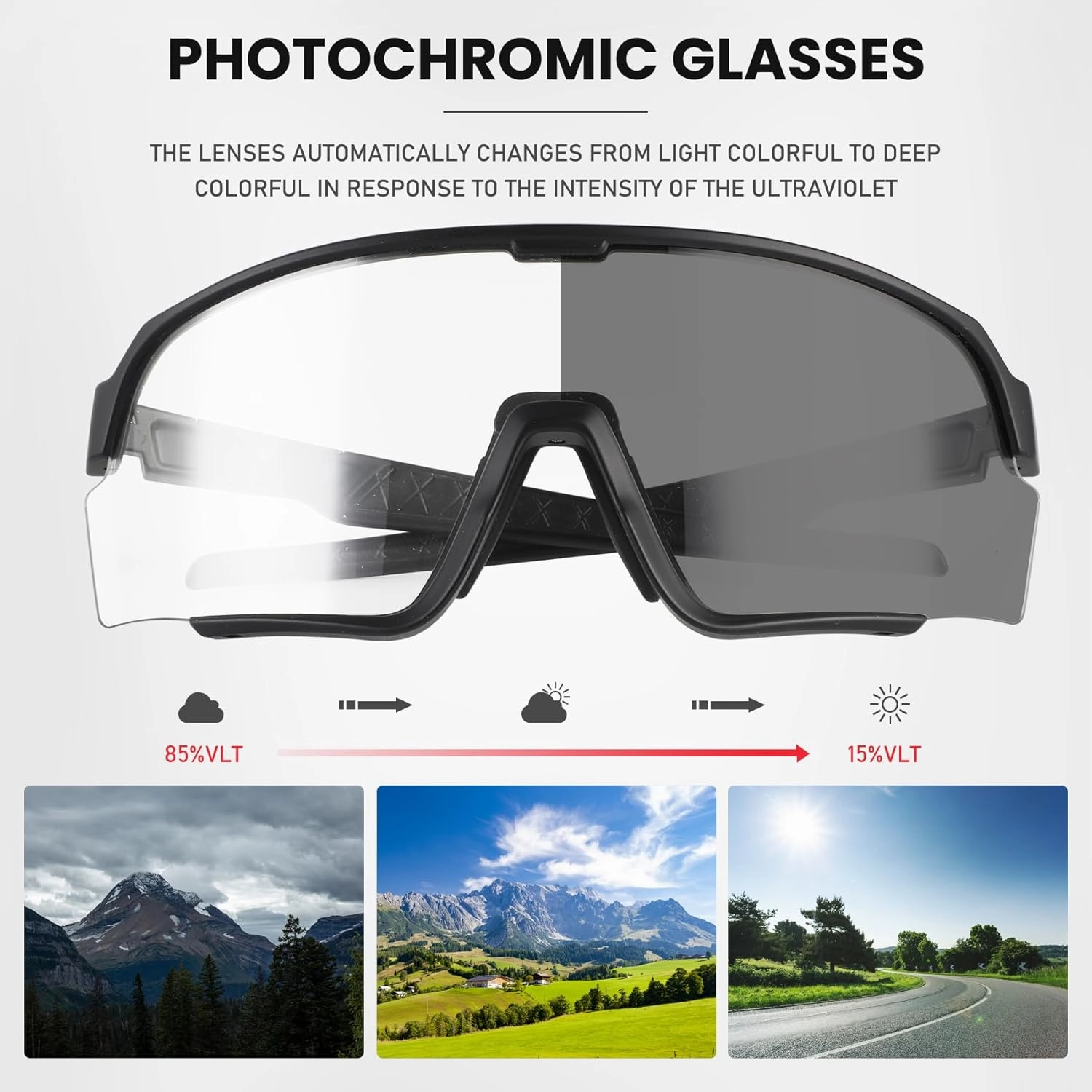 Photochromic Cycling Glasses Men Women Mountain Bike Sunglasses MTB Bicycle Riding Sports Sunglasses