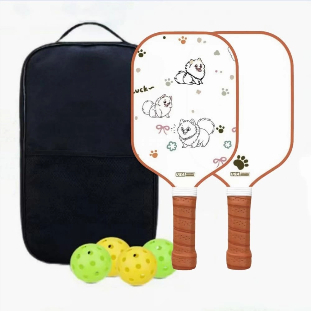 Pickleball Paddles Set,Includes 2 Cute Lightweight Fiberglass Pickleball Paddles、4 Pickleball Balls&1 Carry Bag, Perfect for Beginners and Outdoor Fun,Cute Pickleball Paddle,Pickle Ball Set