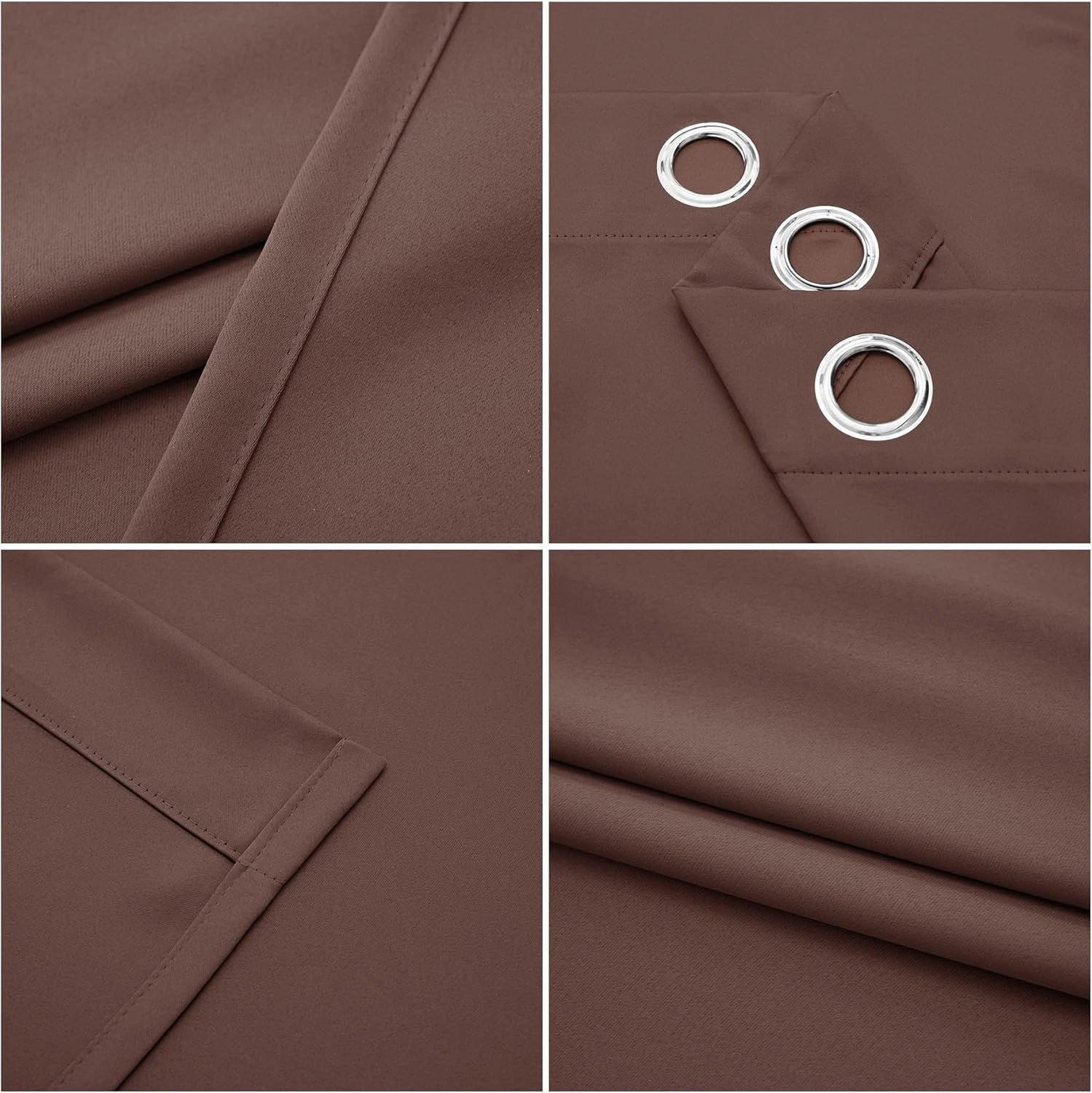 Pickluc Grommet Blackout Curtains 84 Inches Long 2 Panels, Light Blocking Window Drapes for Living Room, Thermal Insulated, Noise Reduction, Cappuccino Brown, 52" Wide x 84" Length