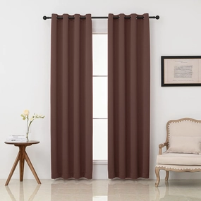 Pickluc Grommet Blackout Curtains 84 Inches Long 2 Panels, Light Blocking Window Drapes for Living Room, Thermal Insulated, Noise Reduction, Cappuccino Brown, 52" Wide x 84" Length