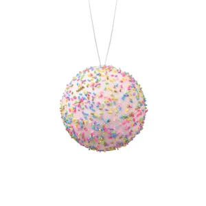 Pink Confetti Ball Ornament - 4"