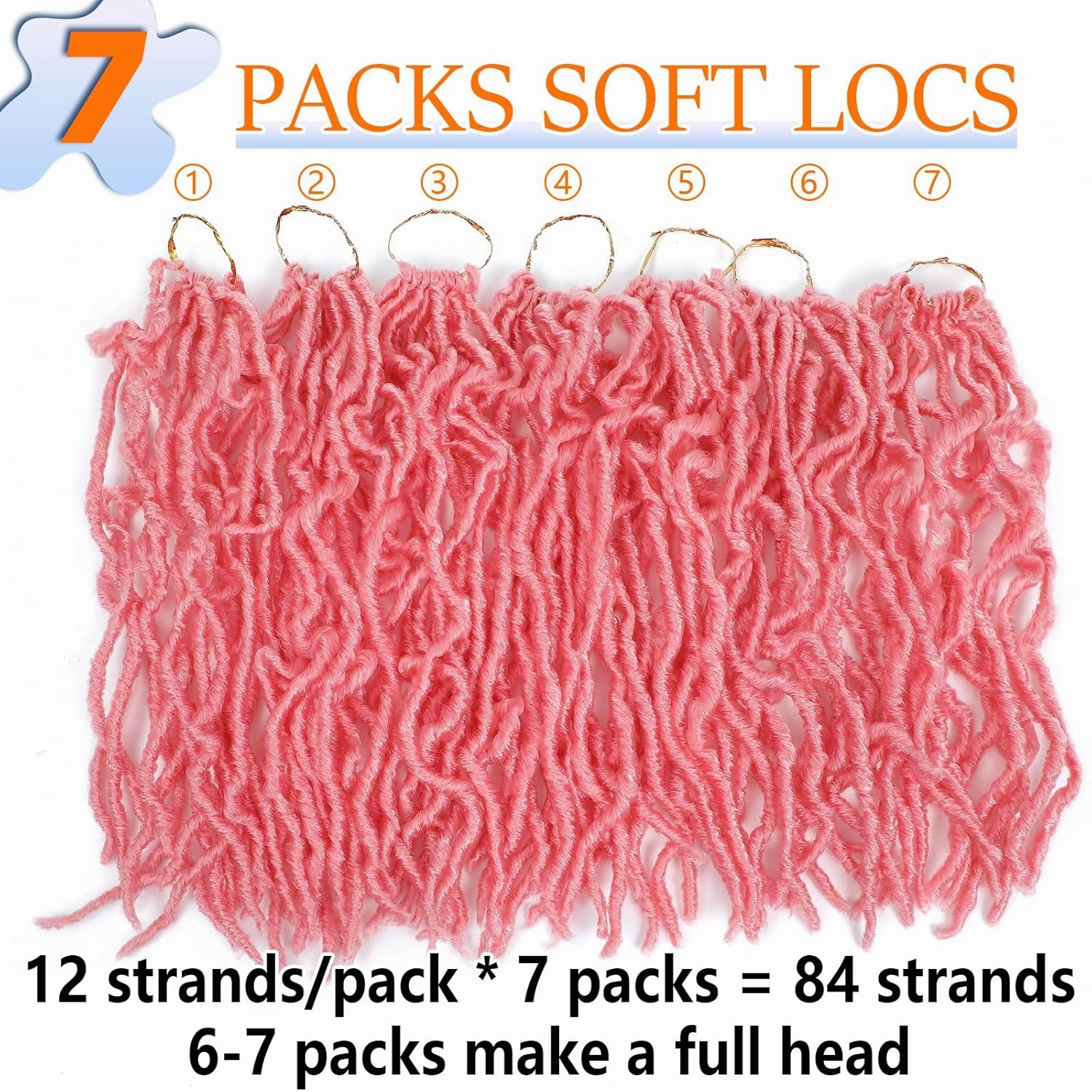 Pink Soft Locs 10 Inch 7 Packs Short Faux Locs Crochet Hair Pre-looped Pink Locs Crochet Hair for Black Women Butterfly Loc Extension(10inch,7packs,Pink)