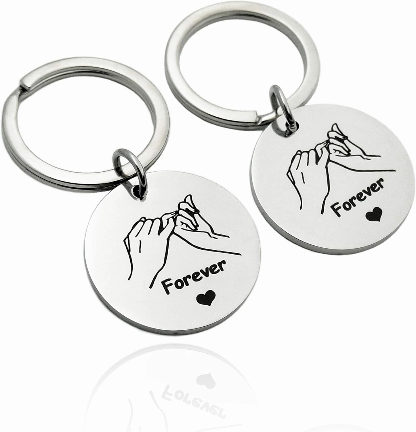 Pinky Promise Keychain 2pcs Double Pinky Swear Key Rings Two Secret Friends BFF Forever Keychains