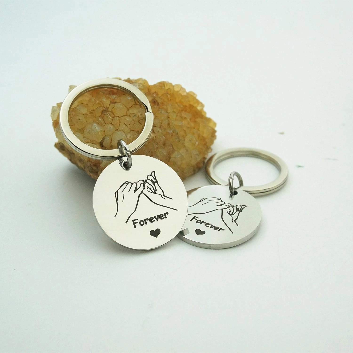 Pinky Promise Keychain 2pcs Double Pinky Swear Key Rings Two Secret Friends BFF Forever Keychains