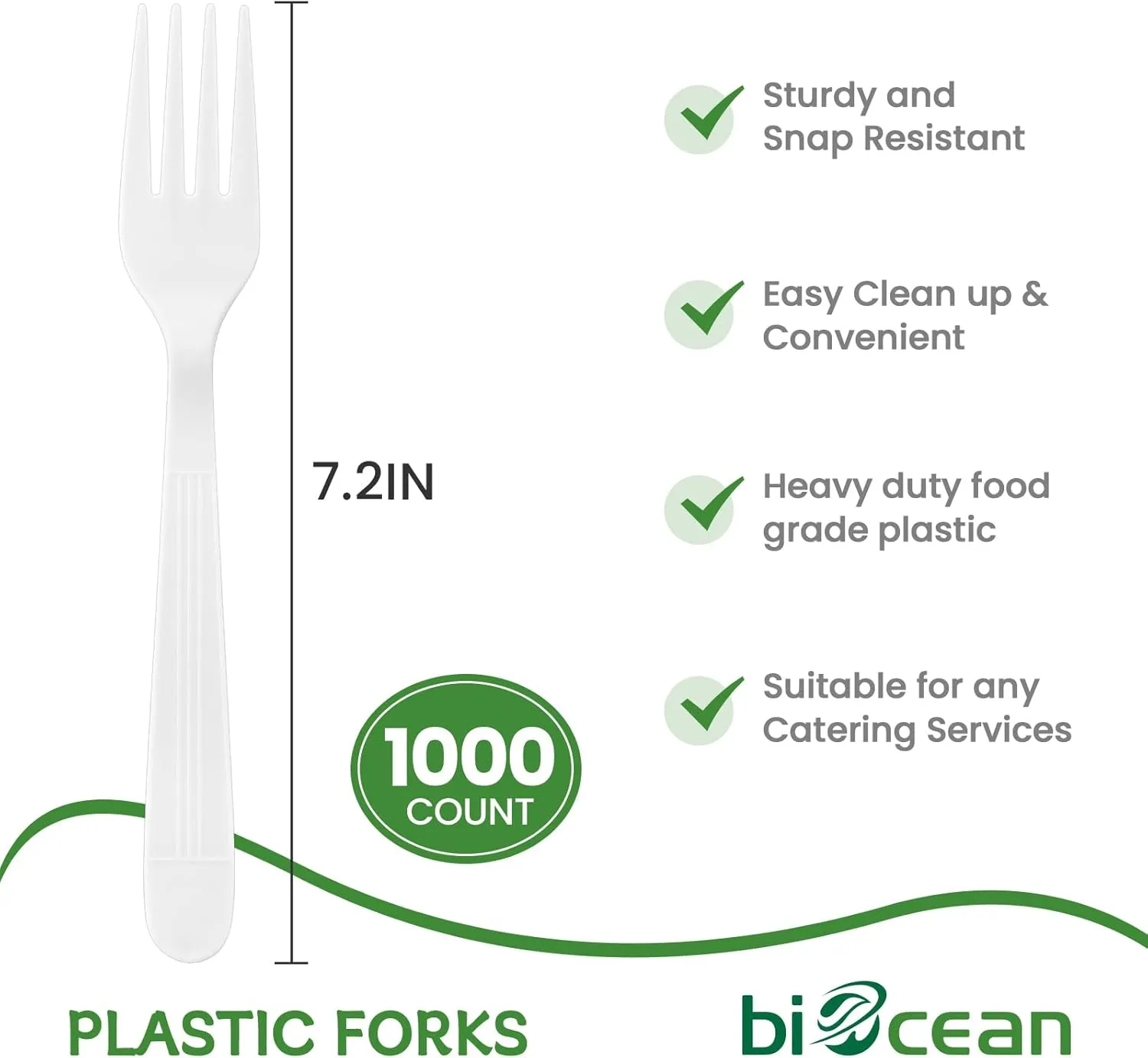 Plastic Forks 1000 Count Extra Heavy Duty Disposable Fork Bulk Plastic Forks White Silverware Reusable Disposable Cutlery Plastic Utensils Sturdy Flatware for Home Restaurant Party Picnic
