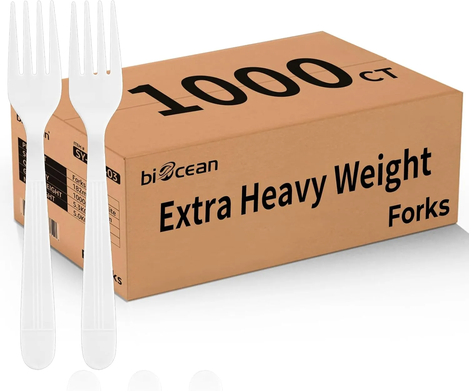 Plastic Forks 1000 Count Extra Heavy Duty Disposable Fork Bulk Plastic Forks White Silverware Reusable Disposable Cutlery Plastic Utensils Sturdy Flatware for Home Restaurant Party Picnic