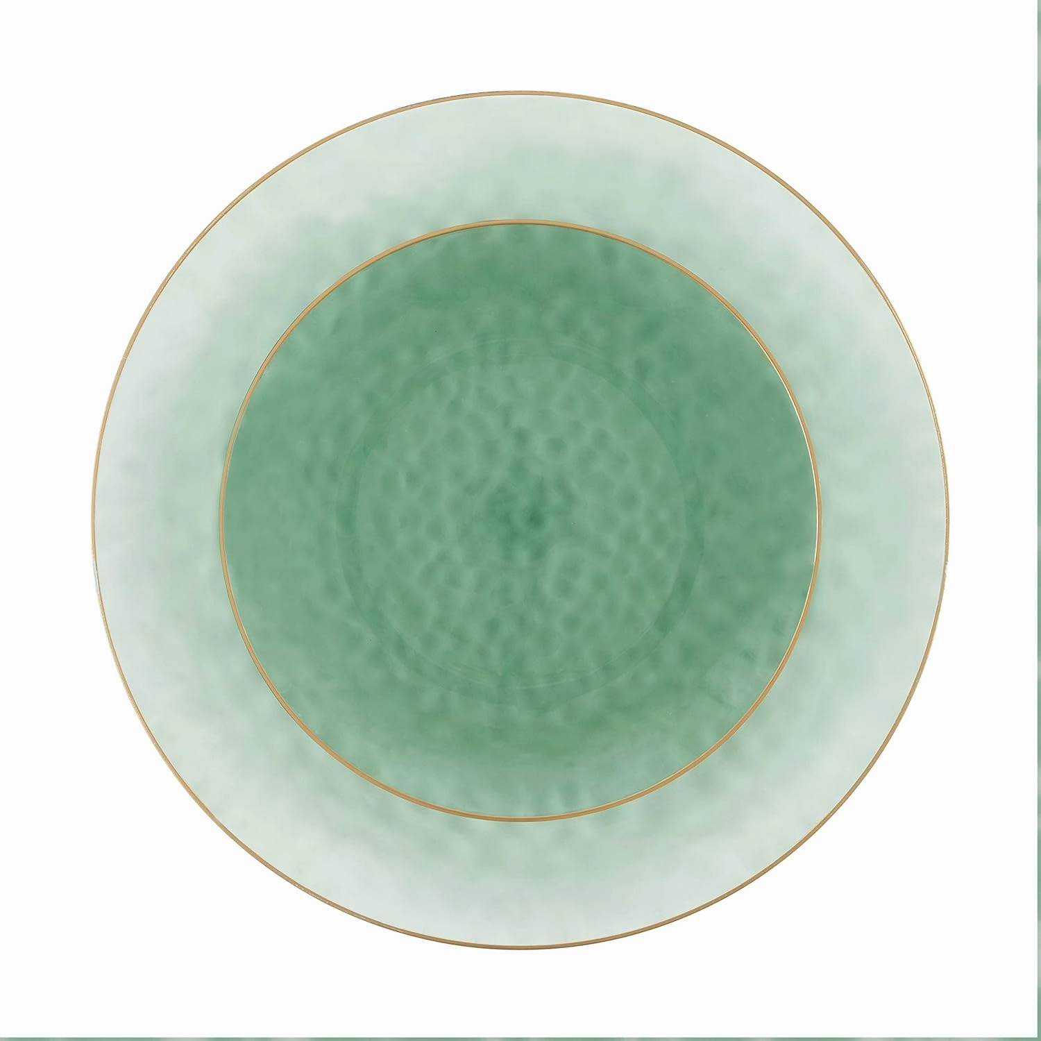 Plasticpro 128 Piece Combo Plates Set includes 64-7'' inch Plates & 64-10'' inch Plates Green Hammered Plastic PartyPlates Premium heavyweight Elegant, Disposable, Tableware, Dishes,