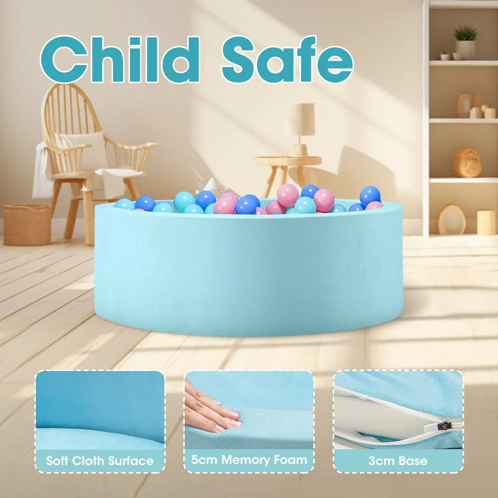 PlayPals Foam Ball Pit Soft Round Ball Pool Playpen Fence with 200 Balls Blue