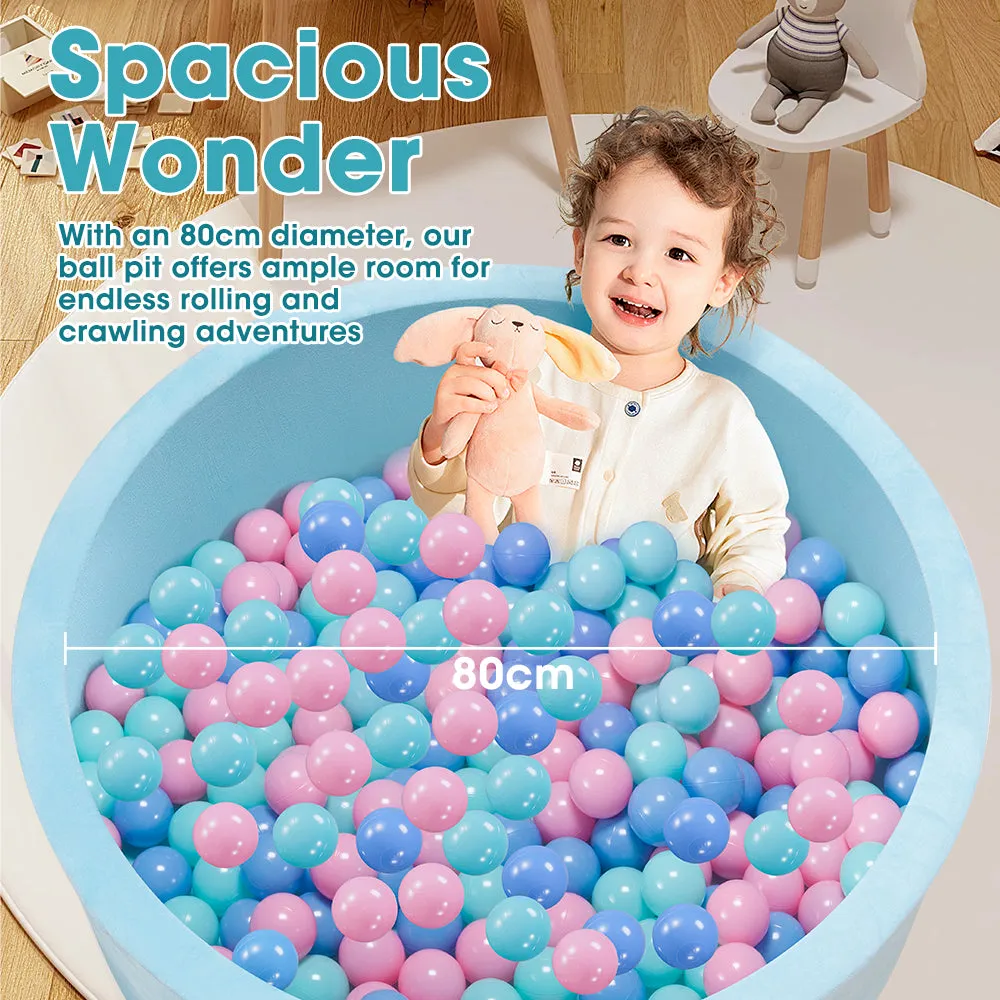 PlayPals Foam Ball Pit Soft Round Ball Pool Playpen Fence with 200 Balls Blue