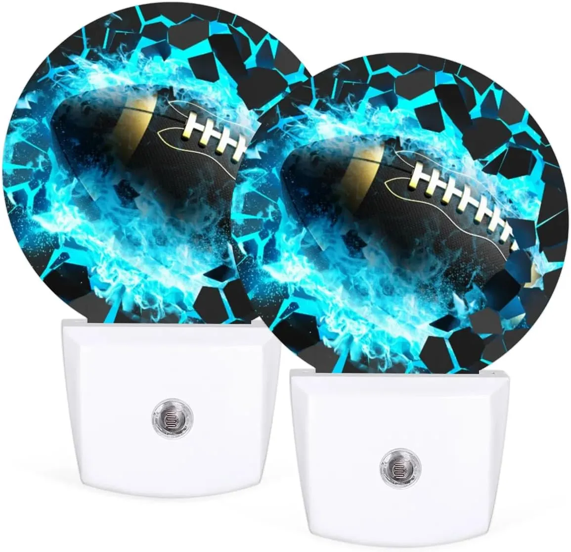 Plug-in Led Night Light with Auto Dusk to Dawn Sensor for Boys Girls Room Decor, Football Wall Lamp Nightlights for Hallway,Bedroom, Kids Room, Kitchen, Stairway, (0.5W, 2 Pack)