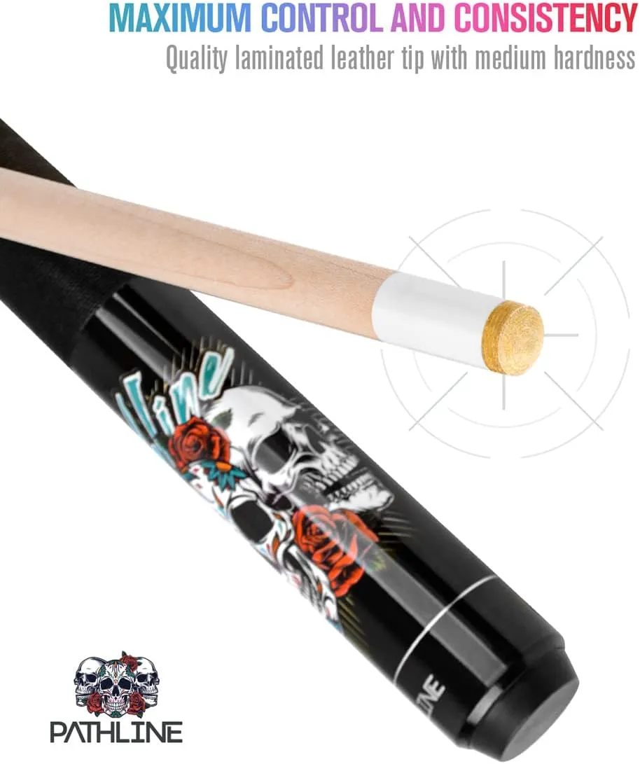 Pool Cue Stick - 58" Canadian Maple 13mm Tip Billiard Pool Stick