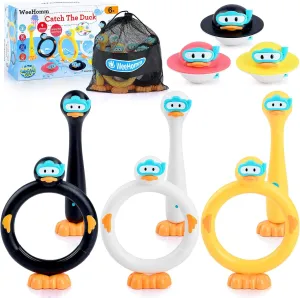 Pool Diving Toys for Kids, 9 PCS Swimming Pool Diving Rings, Summer Duck Dive Sticks with Duck Float Toys for Kids 4-8 8-12, Fun Outdoor Underwater Pool Games for Teens
