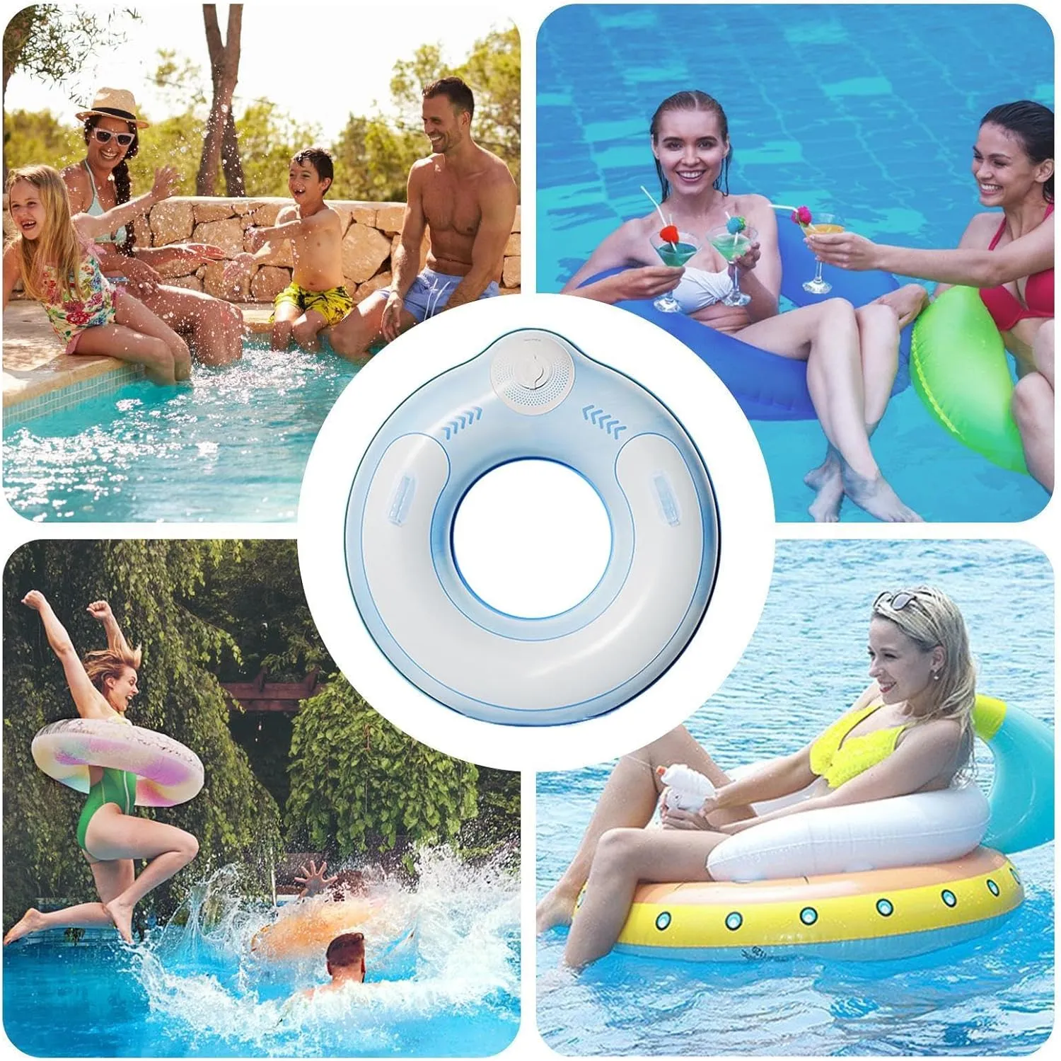 Pool Float Tubes - Outdoor Water Floating Toy | Large Load-Bearing Capacity Buoyancy Floaty Water Supplies for Backyard Outdoor Lake Party Vacation