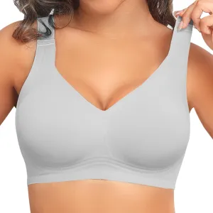 PoseFree Womens Seamless Wireless Supportive Bra Push Up Comfort Soft No Underwire Full Coverage T-Shirt Bra
