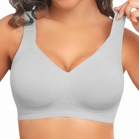 PoseFree Womens Seamless Wireless Supportive Bra Push Up Comfort Soft No Underwire Full Coverage T-Shirt Bra