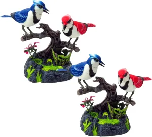 PowerTRC Baltimore Blue Jay Set | Realistic Birds | Toy Bird Pets | Sound Activated | for Enchanting Indoor Ambiance (2 Set)