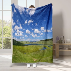 Prairie Blanket Gifts for Women Men, Sky 3D Printed Flannel Throw 60"x80", Lightweight Warm Plush Throw Blankets for Suitable for All Seasons