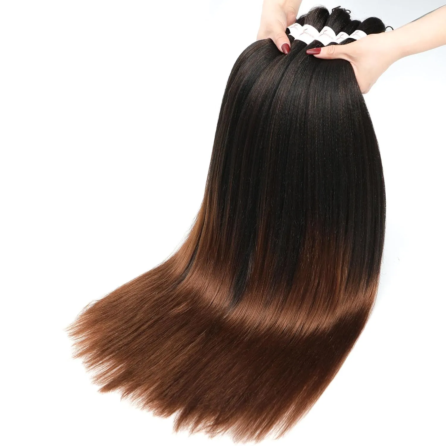 Pre Stretched Braiding Hair 20 Inch 8 Pack Natural Black Brown Braiding Hair Pre Stretched Hair For Braiding Hot Water Setting Soft Synthetic Braiding Hair Extension For Twist (20Inch,1B/30)