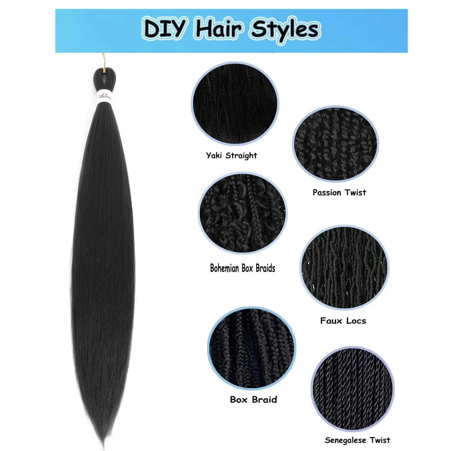 Pre Stretched Braiding Hair Dark brown Yaki Straight 26inch 8 Packs Crochet Braiding Hair Hot Water Setting Synthetic Hair Extension for Braids (Dark Brown 4#, 26inch)