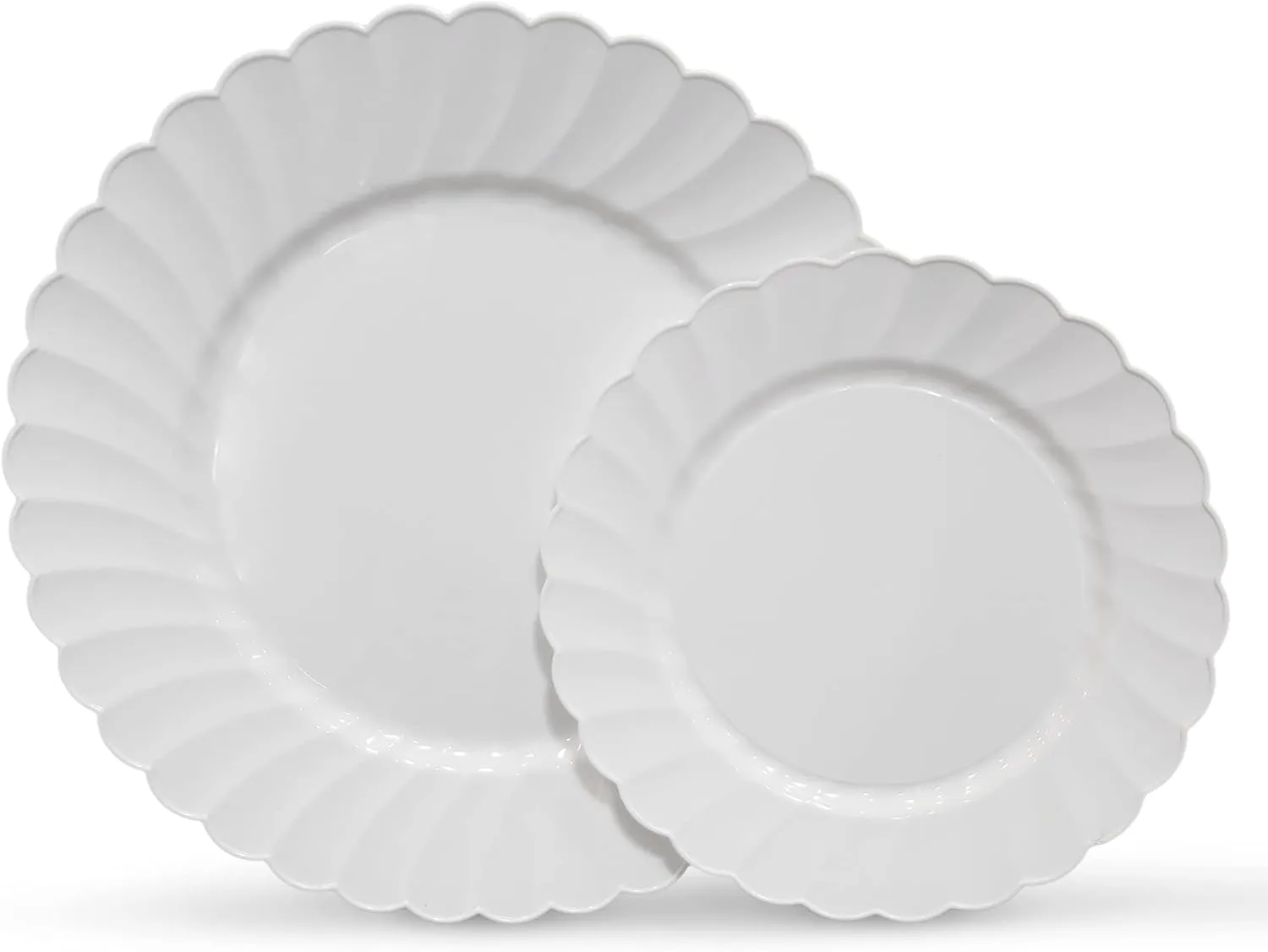 Premium Hard Plastic Round White Plates – 100 x 6” -Washable & Reusable - Party Supplies For Birthdays, Celebrations, Buffets, Fiestas, Catering & More