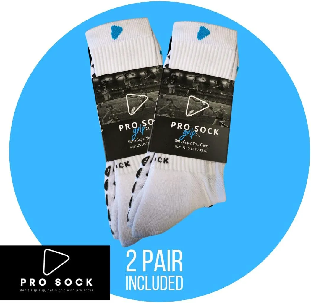 Premium Soccer Grip Socks Men, Women and Youth, 2 Pairs Non-Slip Grip Socks Soccer - in 4 Sizes for a Perfect Fit