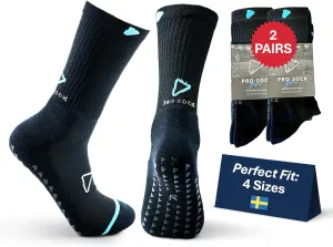 Premium Soccer Grip Socks Men, Women and Youth, 2 Pairs Non-Slip Grip Socks Soccer - in 4 Sizes for a Perfect Fit