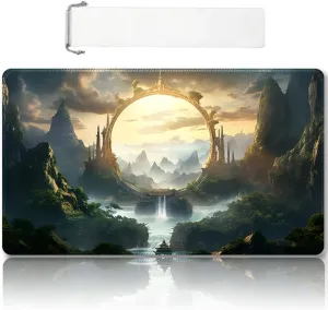 Premium Stitched MTG Playmat with Zones and Non-Slip Rubber Backing - TCG Play Mat for MTG and Other Card Games - Colorful Design with Vintage Look and Feel (DKT (111),No Zones)