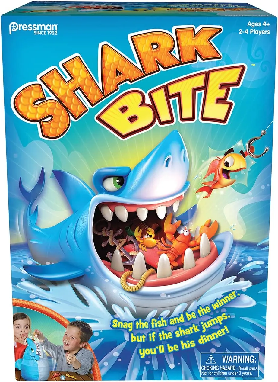Pressman Shark Bite with Let's Go Fishin' Card Game (Amazon Exclusive)