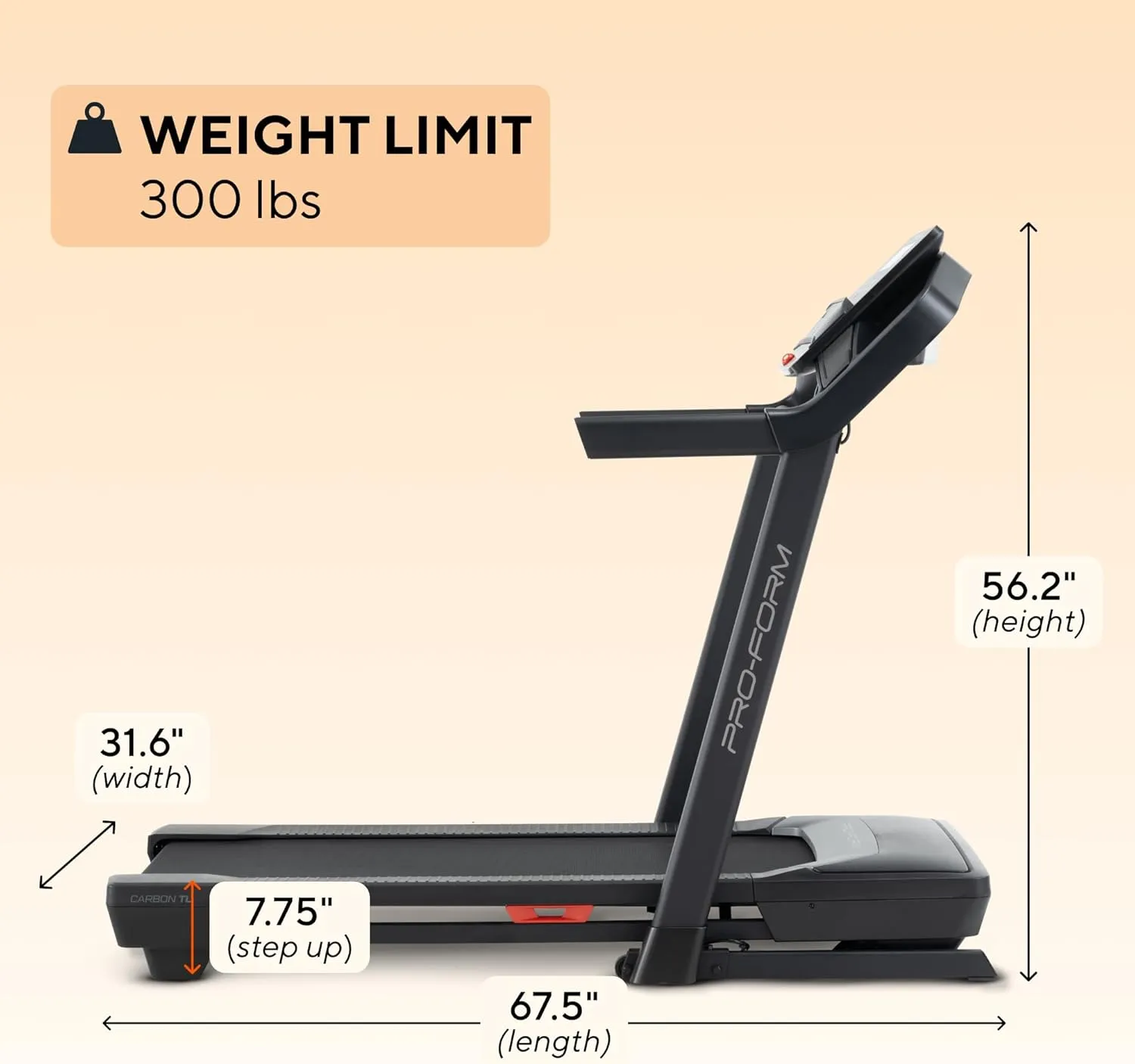 Proform Carbon Treadmills: Treadmills for Walking and Running with Built-in Fan and SpaceSaver Design