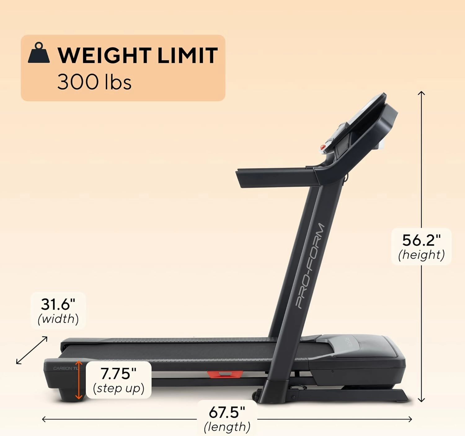 Proform Carbon Treadmills: Treadmills for Walking and Running with Built-in Fan and SpaceSaver Design