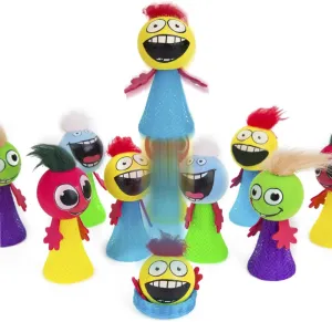 PROLOSO 40 Pcs Jumping Toys Popper Spring Launchers Bouncy Ball Hair Man