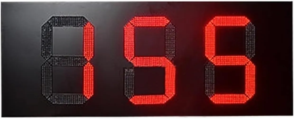 Protable Gym Timer Hot 12 Inch Rainproof White 8.88 Format Led Oil Price Sign LED Outdoor Di-splay Panel Gas Station LED Digital Gas Price Sign Outdoor Digital Visibility (Color : 3 Digit Countdown)