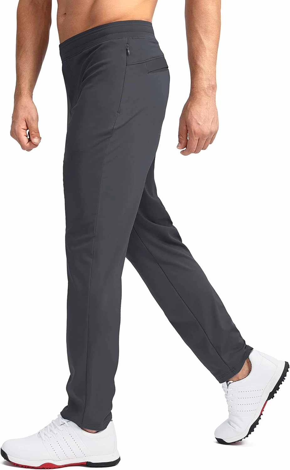 Pudolla Men's Golf Pants Stretch Sweatpants with Zipper Pockets Slim Fit Work Casual Joggers Pants for Men