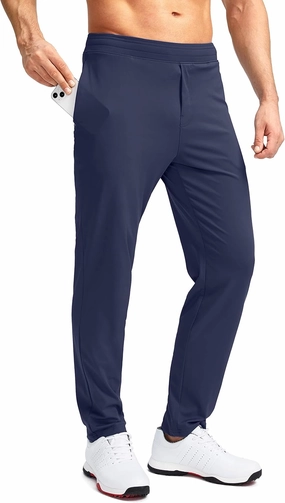 Pudolla Men's Golf Pants Stretch Sweatpants with Zipper Pockets Slim Fit Work Casual Joggers Pants for Men