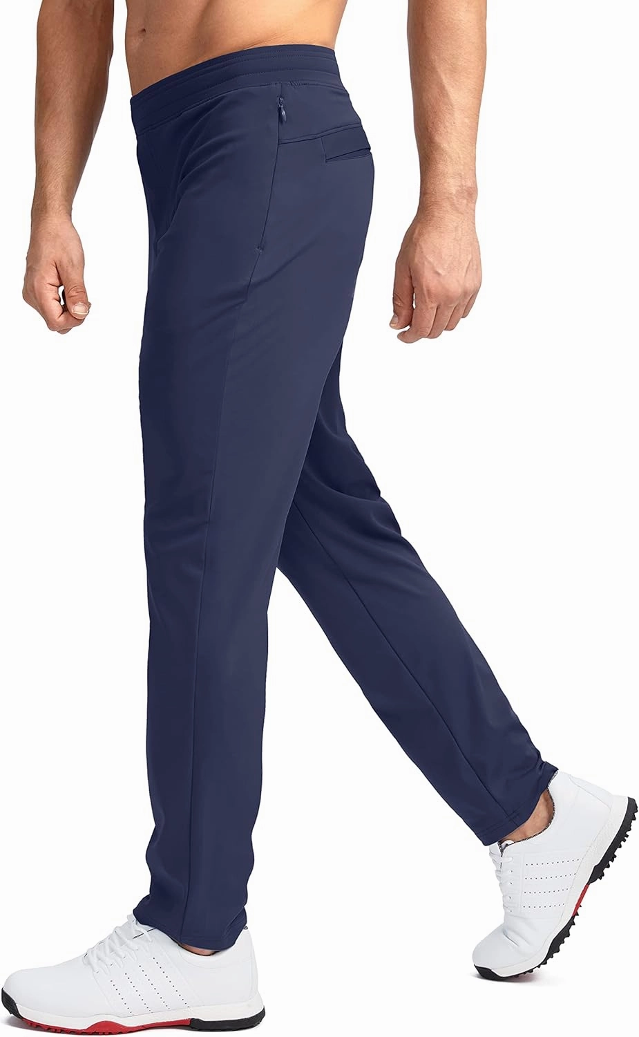Pudolla Men's Golf Pants Stretch Sweatpants with Zipper Pockets Slim Fit Work Casual Joggers Pants for Men