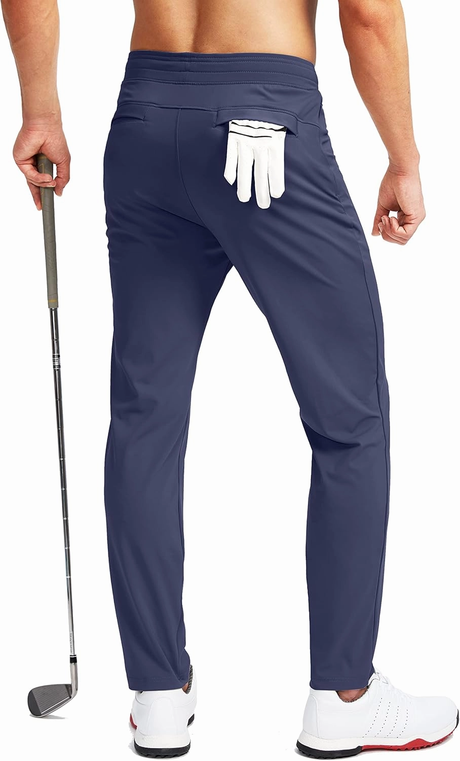 Pudolla Men's Golf Pants Stretch Sweatpants with Zipper Pockets Slim Fit Work Casual Joggers Pants for Men