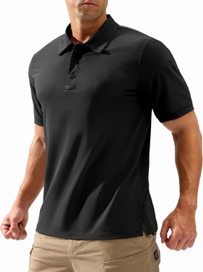 Pudolla Mens Tactical Shirts Short Sleeve Golf Work Polos Moisture Wicking Dry Fit Collared Shirt Lightweight Polo Shirt