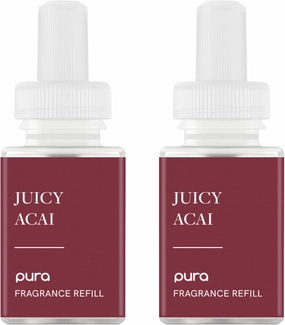 Pura Malodor Refill - Smart Home Air Diffuser - Up to 120-Hours of Premium Fragrance per Refill - Clean Diffuser Fragrance - Air Deodorizer & Odor Eliminator - 2 Pack, Juicy Acai