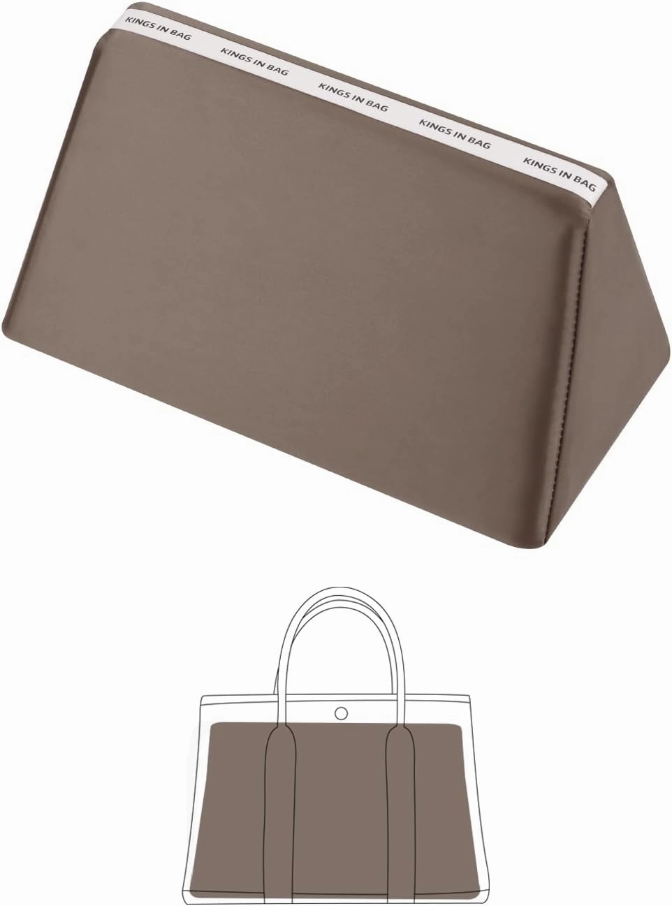 Purse Shaper Insert for Garden Party 30 Bag, Tote Bag Pillow to Keep Shape, Soft Satin Surface with Memory Foam Inner without Overfull (Etoupe Grey, GP30)